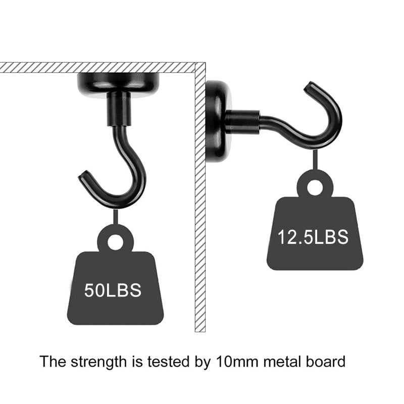 MHDMAG Magnetic Hooks Refrigerator,Cruise Ship Accessories, 50LBS Super Magnets with Neodymium Rare Earth for Hanging, Door Holder, Keys, Home, Office, Refrigerators, BBQ, Pack of 6. - Image 3